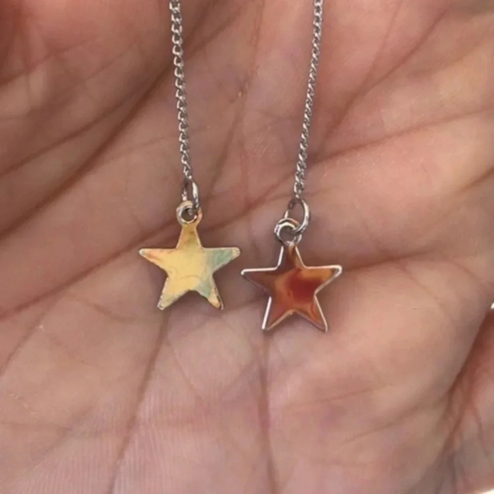 Stars Silver Tone Pearl Threader Earrings NWT - Picture 1 of 4